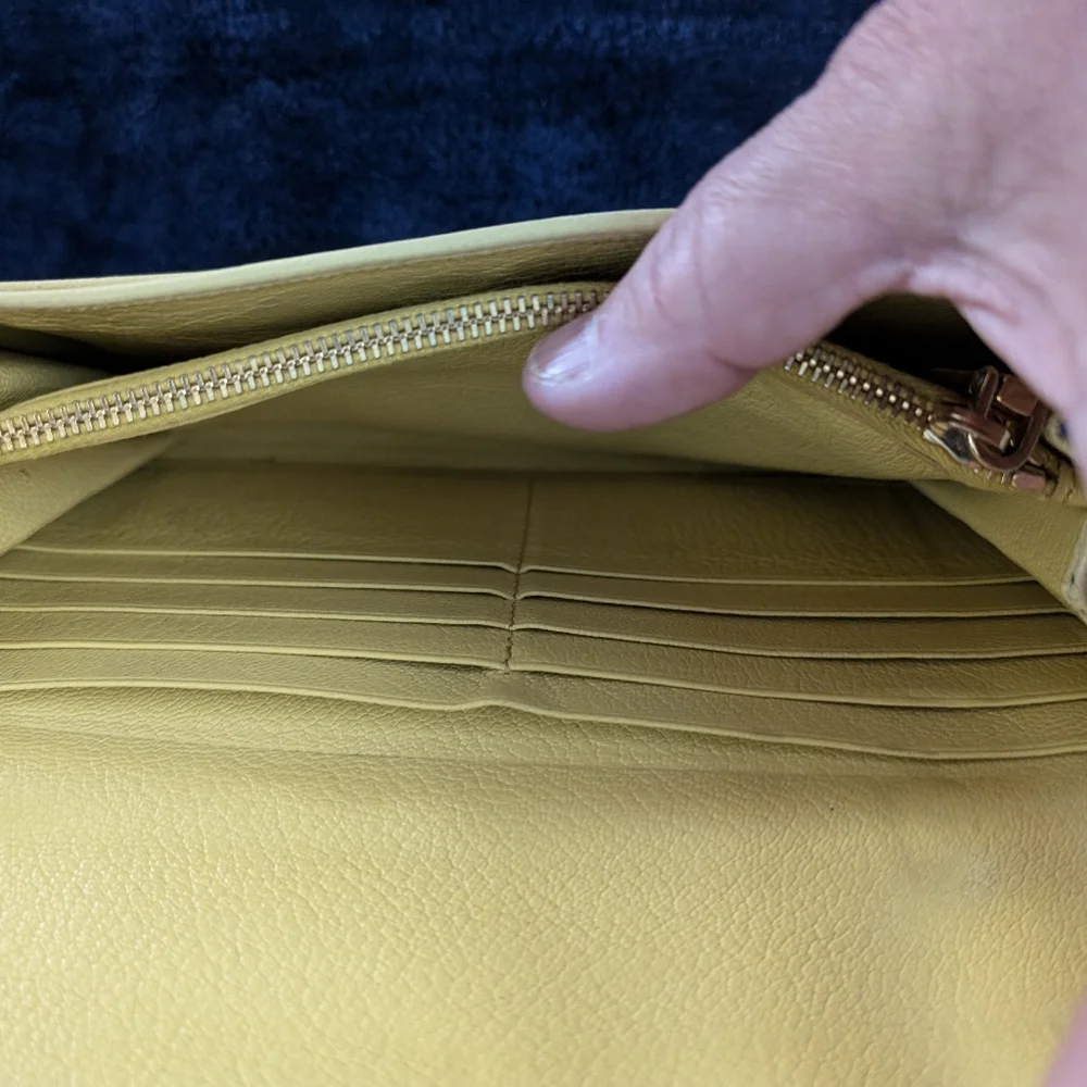 Miu Miu Madres Bicolor long wallet- YELLOW AND Gold, vintage & includes COA - Picture 6 of 14
